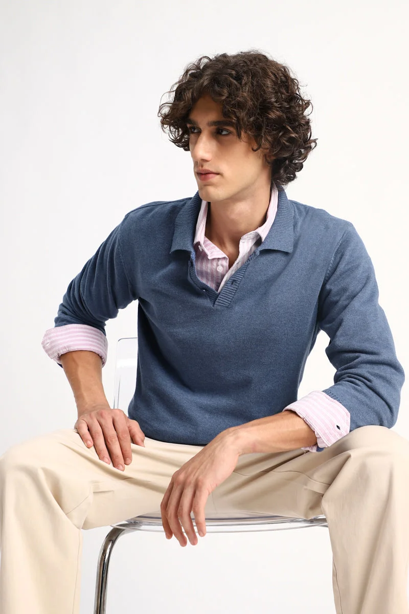 سنيتش Melange Flat Knit Core Lab Polo T-Shirt